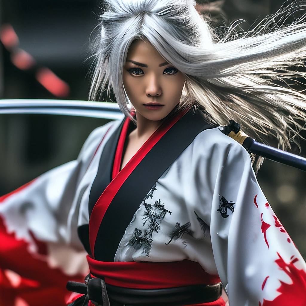 White Samurai Kimono