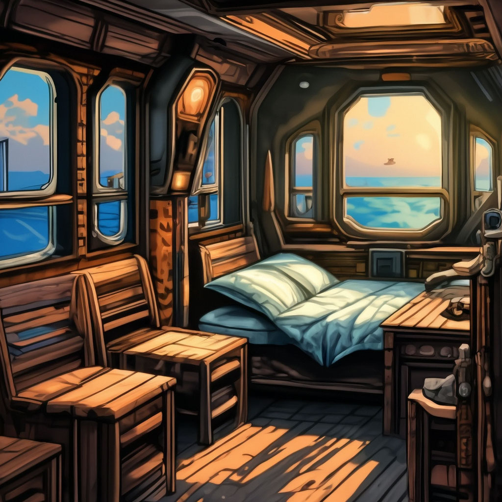 интерьер комнаты в корабле