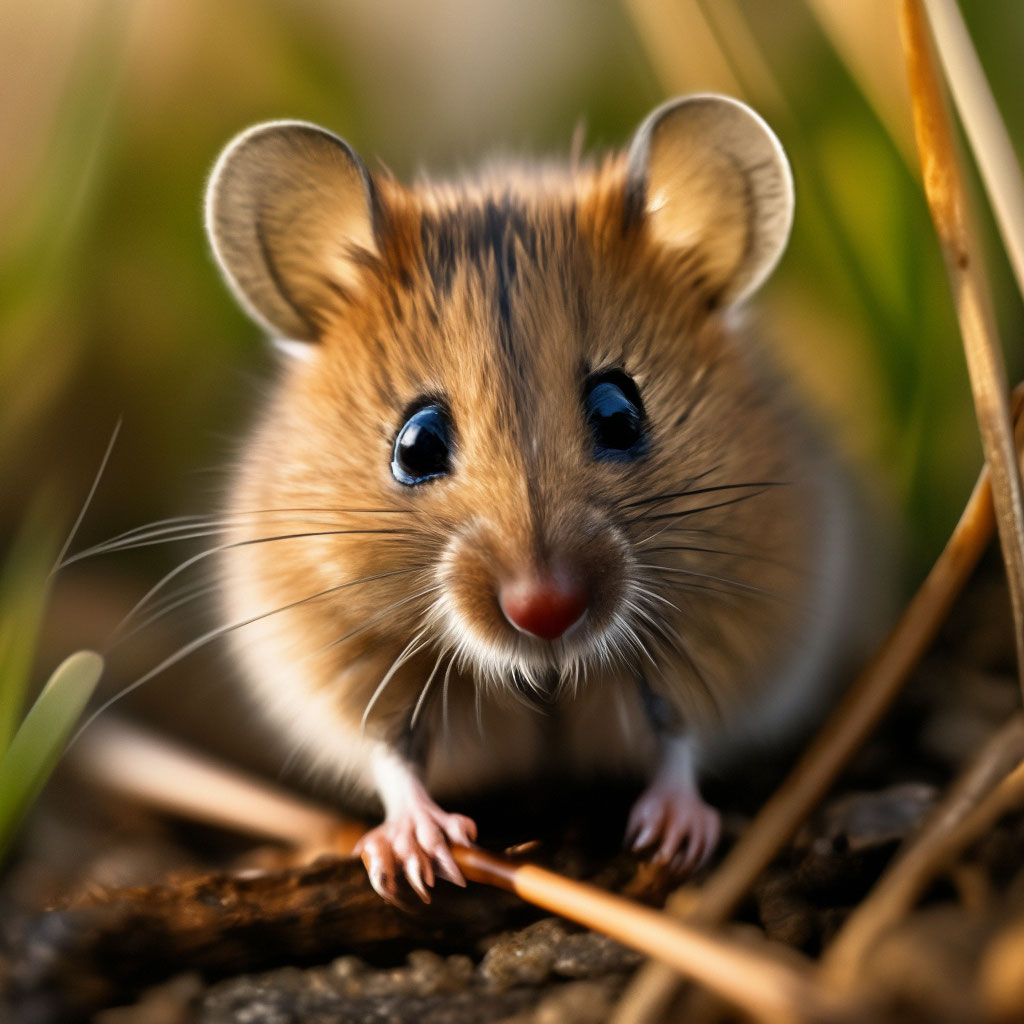 Полевая мышь, крупным планом, …» — создано в Шедевруме