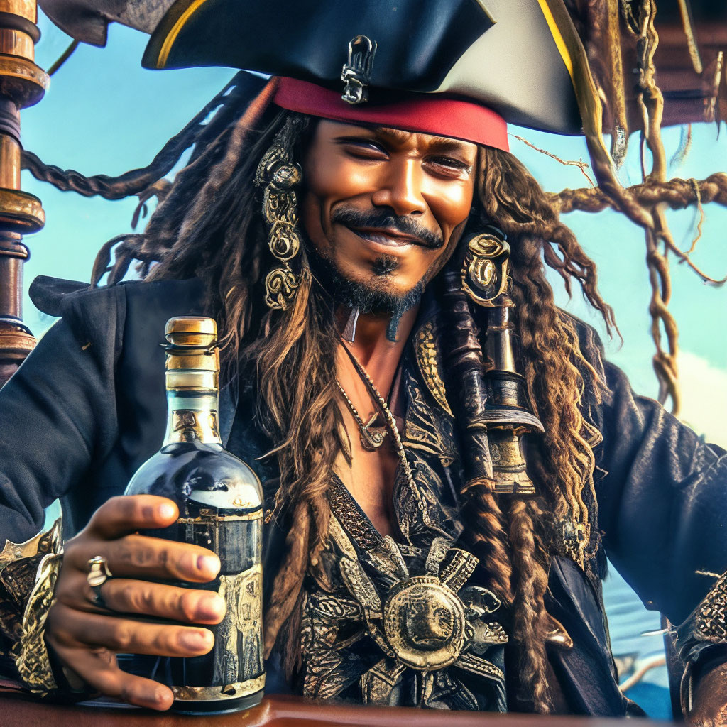 Jack Sparrow Rum Bottle Jack Sparrow Drinks Rum From Bottle At His
