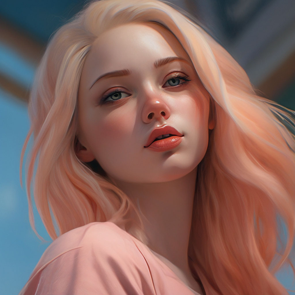 Wallpaper look, girl, light, face, pose, youth, rendering, graphics for mobile a