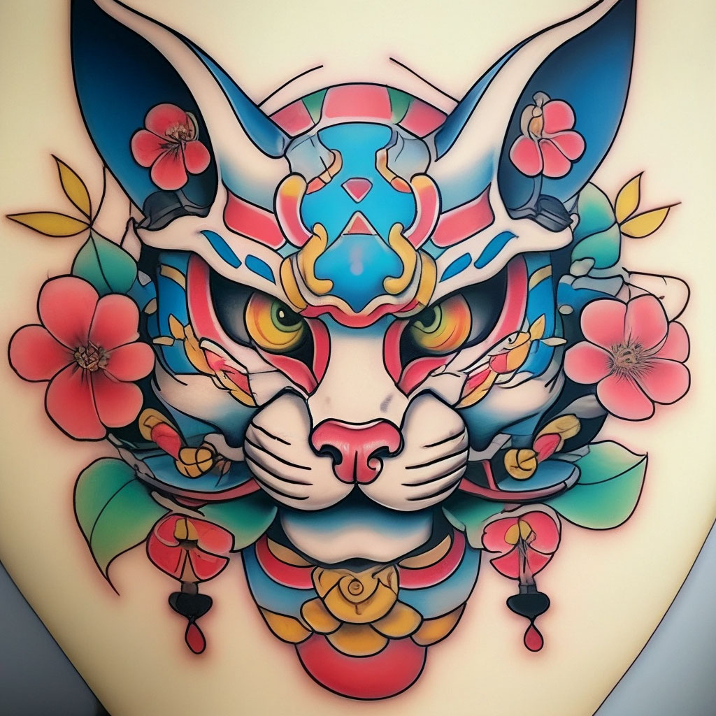 Великолепные тату в виде татуированных кошек от японского художника