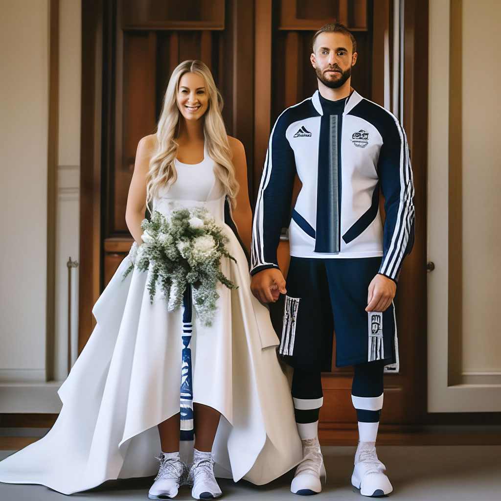 Wedding in the style of Adidas. The image created in Shedevrum