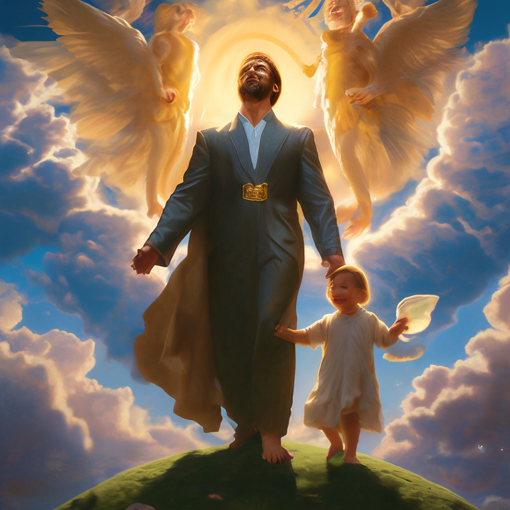 "Heaven dad earth mom" — image created in Shedevrum