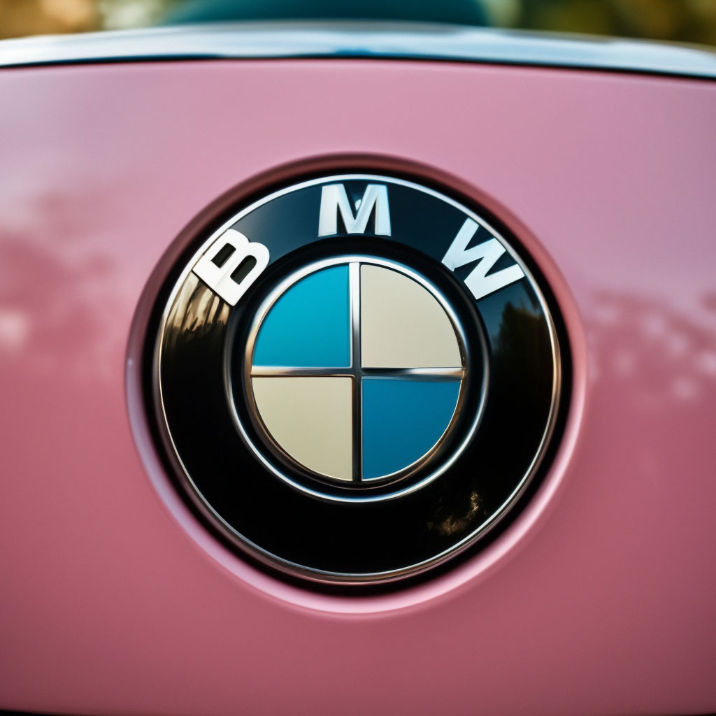 Pink Bmw Logo On Car