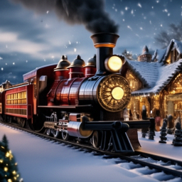 «🚂 Polar Express rushes to the North Pole, Christmas village ...