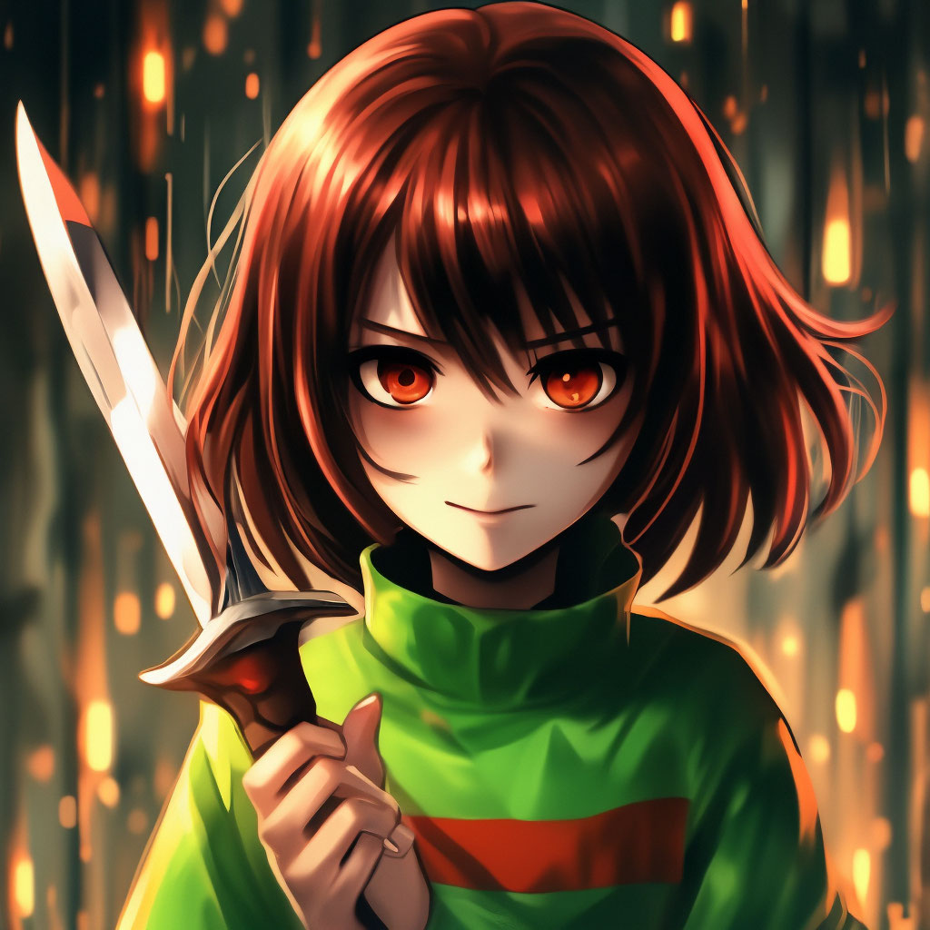 Undertale Chara, knife , 30mm…» — картинка создана в Шедевруме