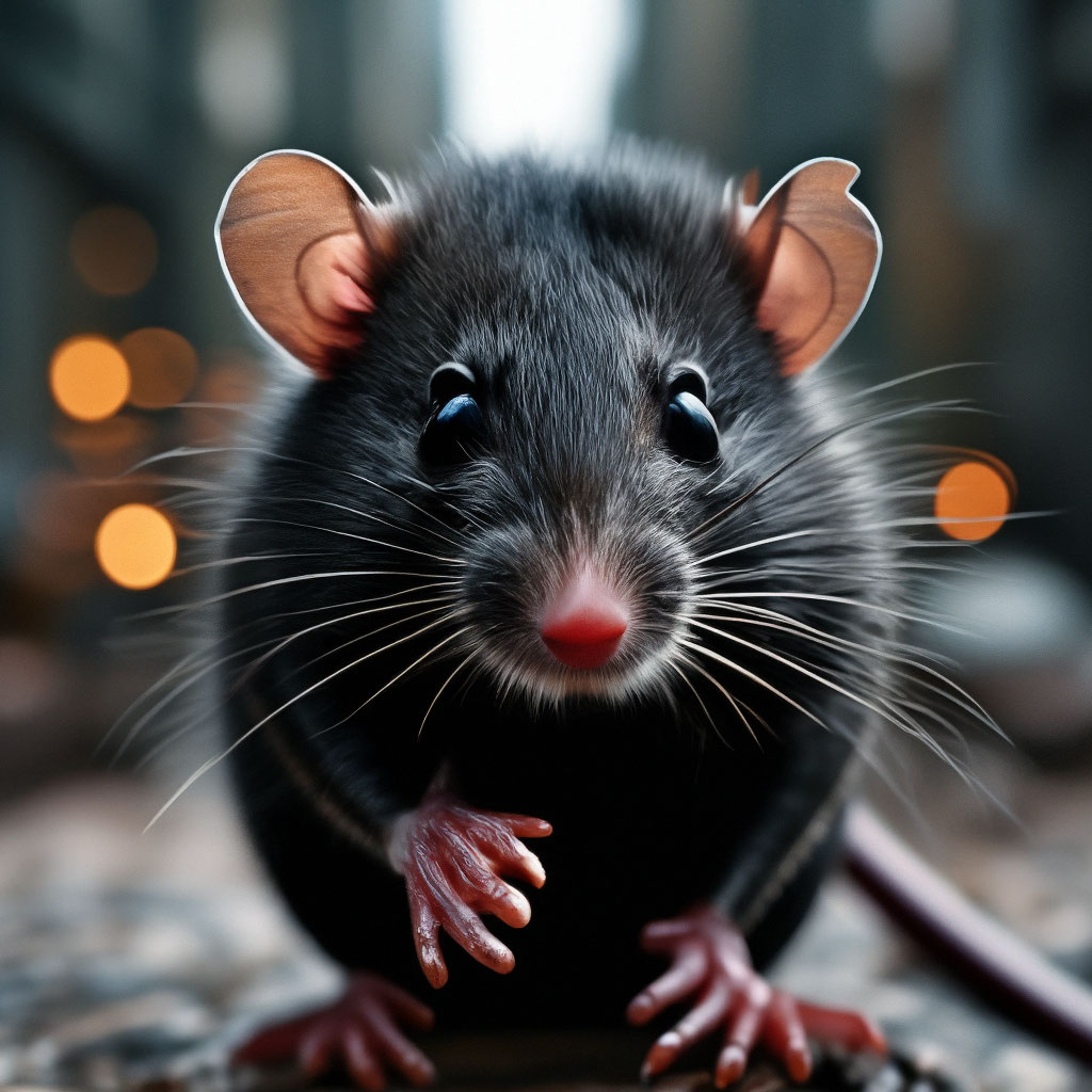 Черная крыса с красными глазами» — создано в Шедевруме