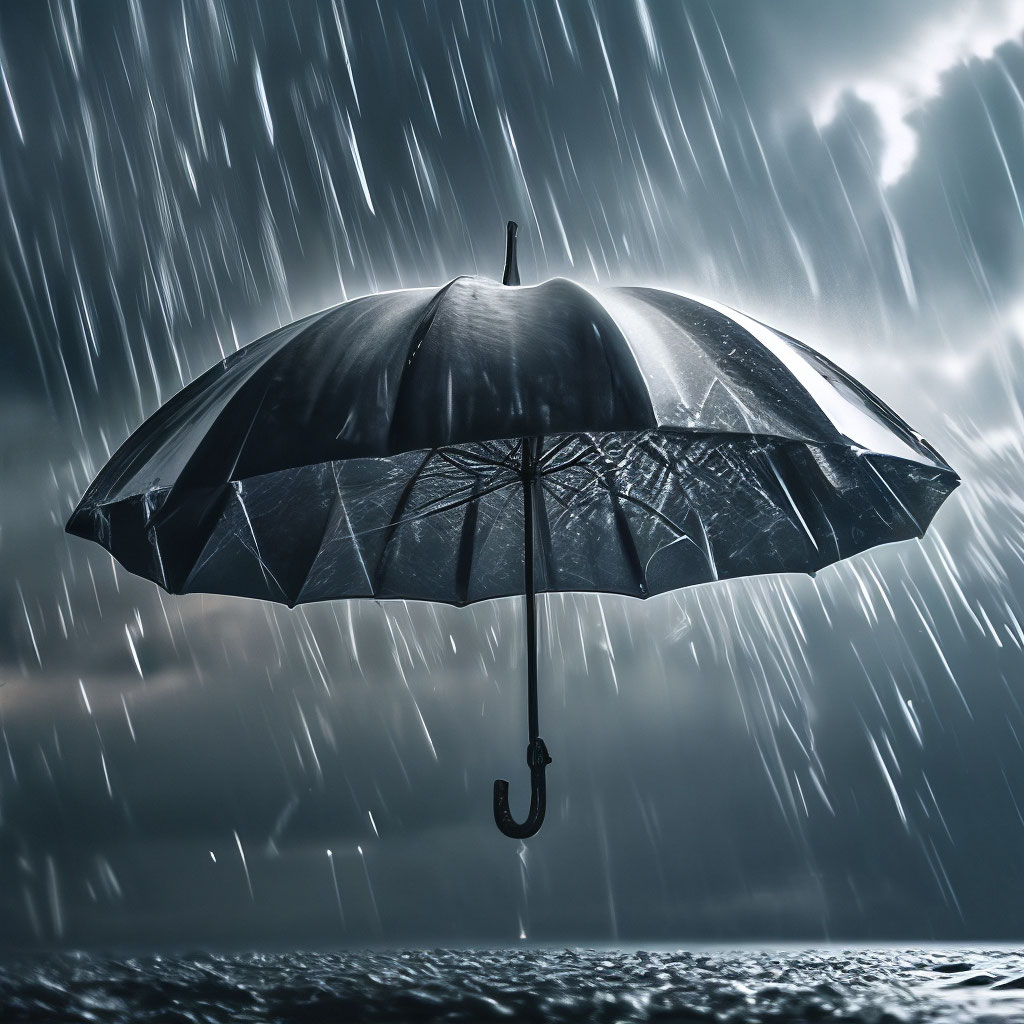 Сильный ветер, льет дождь, зонт …» — создано в Шедевруме