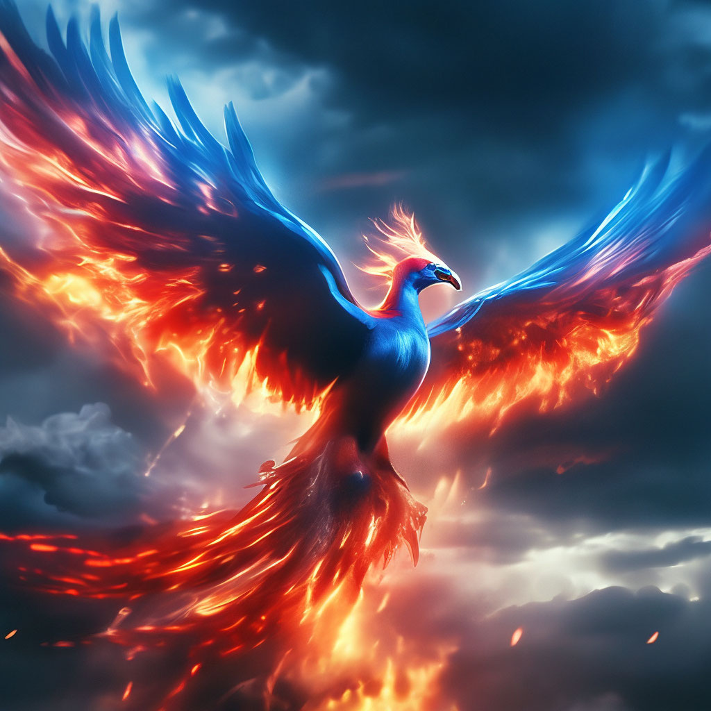 Огонь, птица, крылья, феникс обои на телефон (фото, картинки)