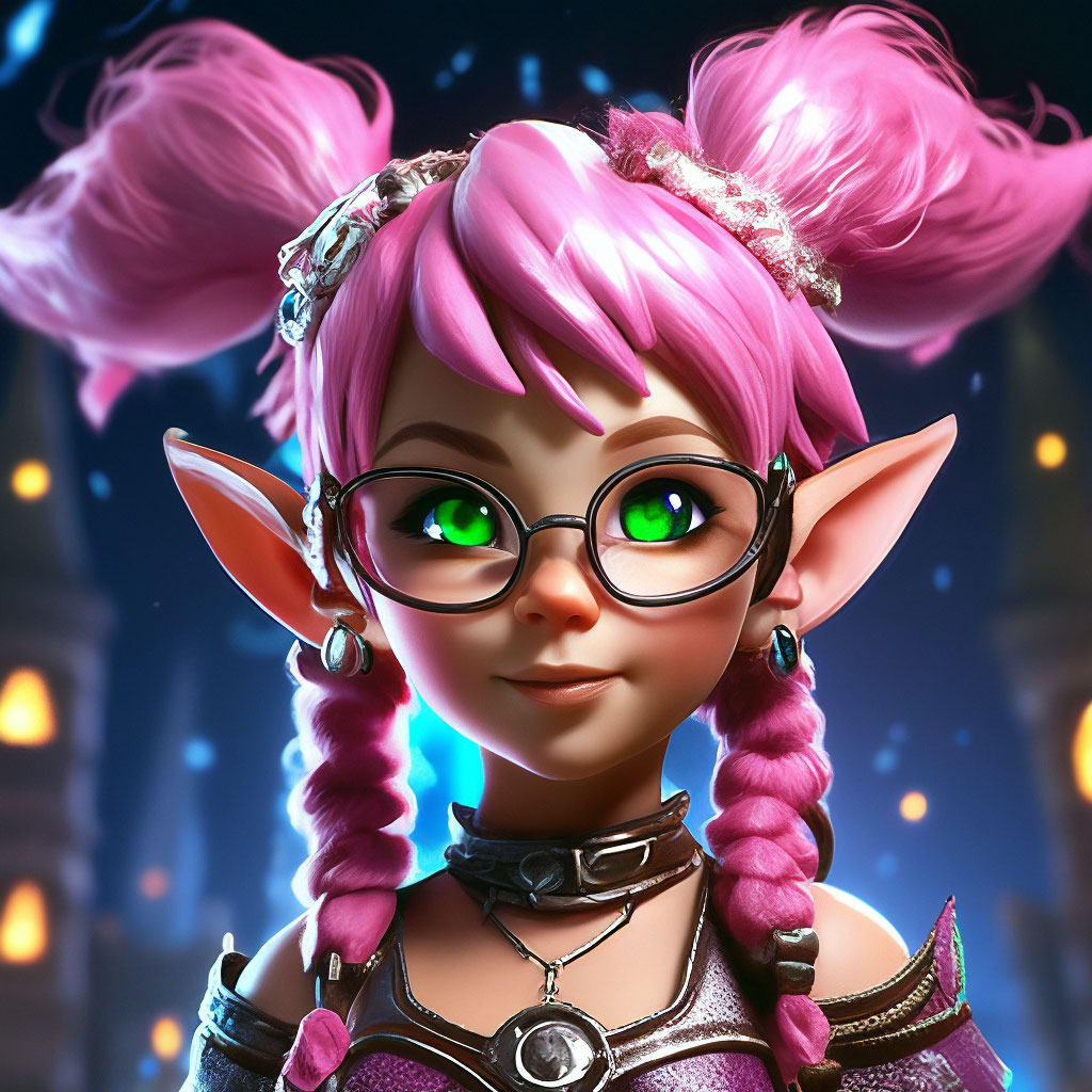Wow Gnome Pink World Of Warcraft Gnome Female With Pink Hair Two