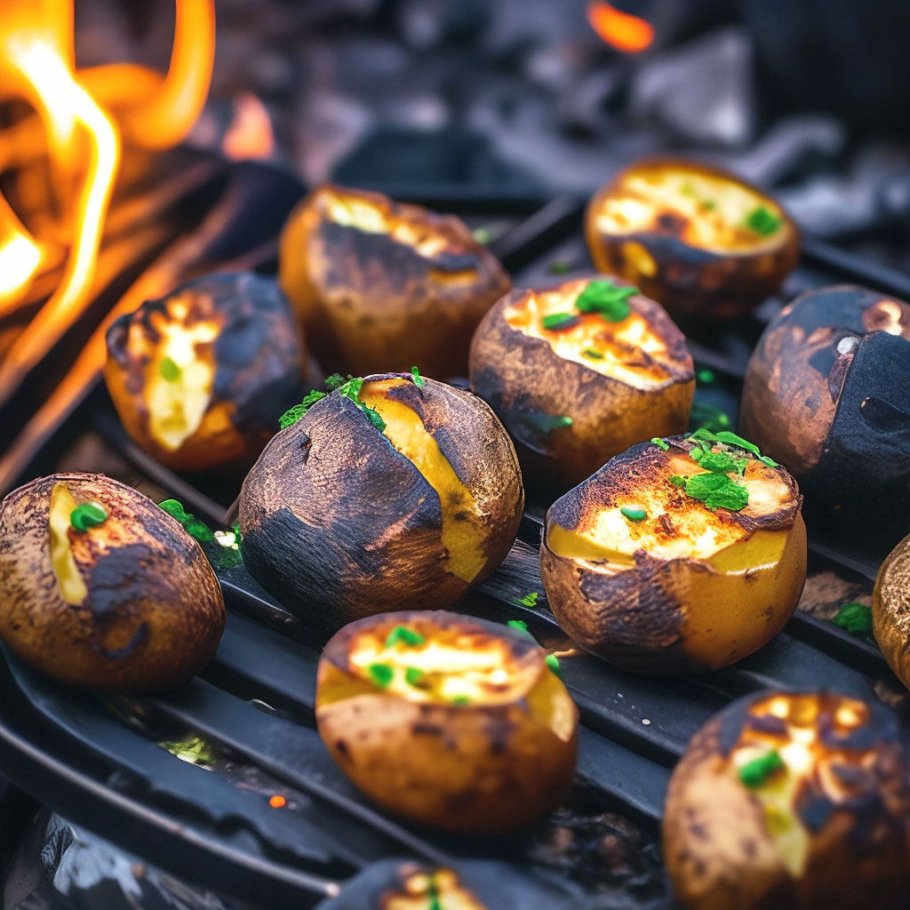 Как приготовить Печеная картошка в мундире на углях рецепт пошагово