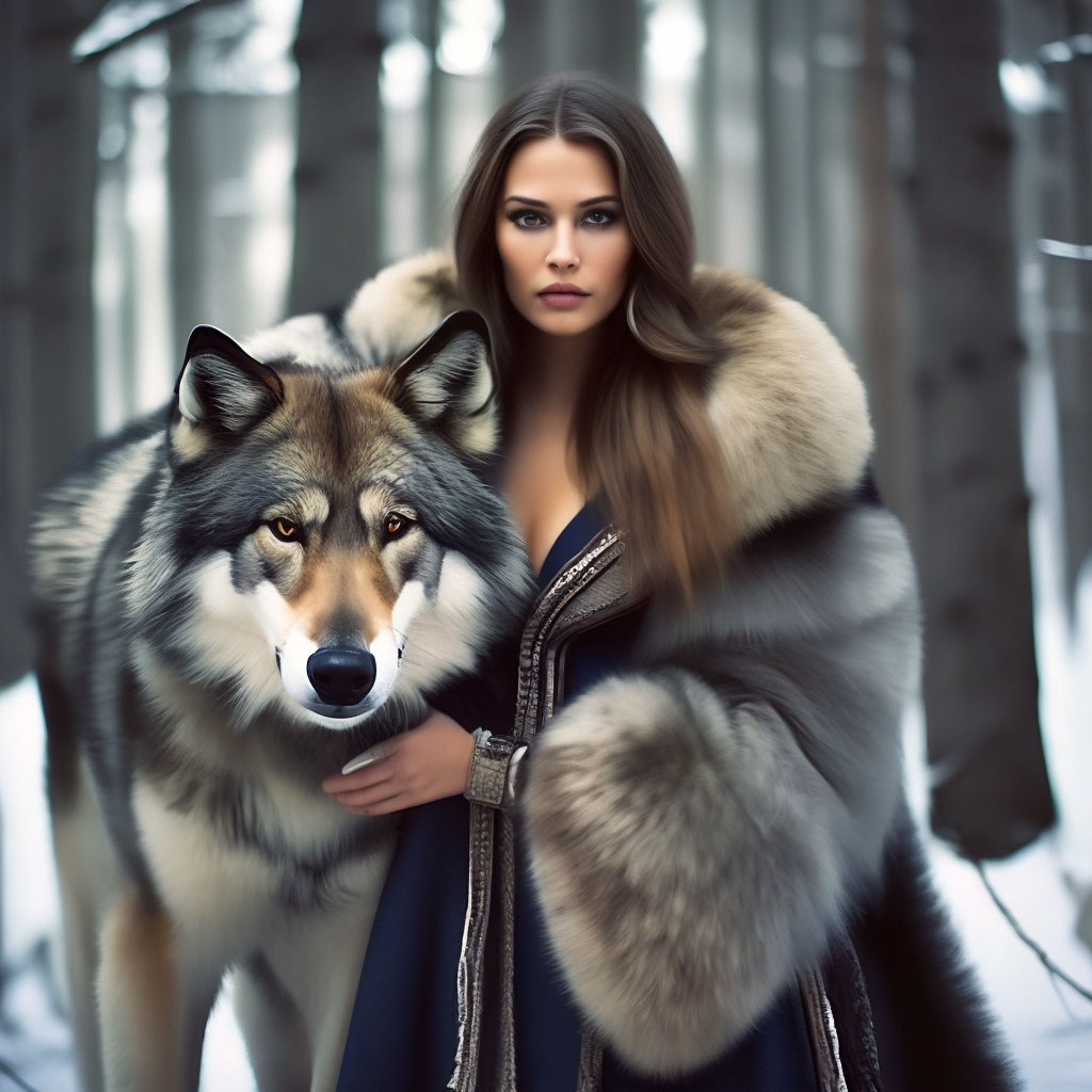 Женщина - волчица, красивая, смелая, …» — создано в Шедевруме
