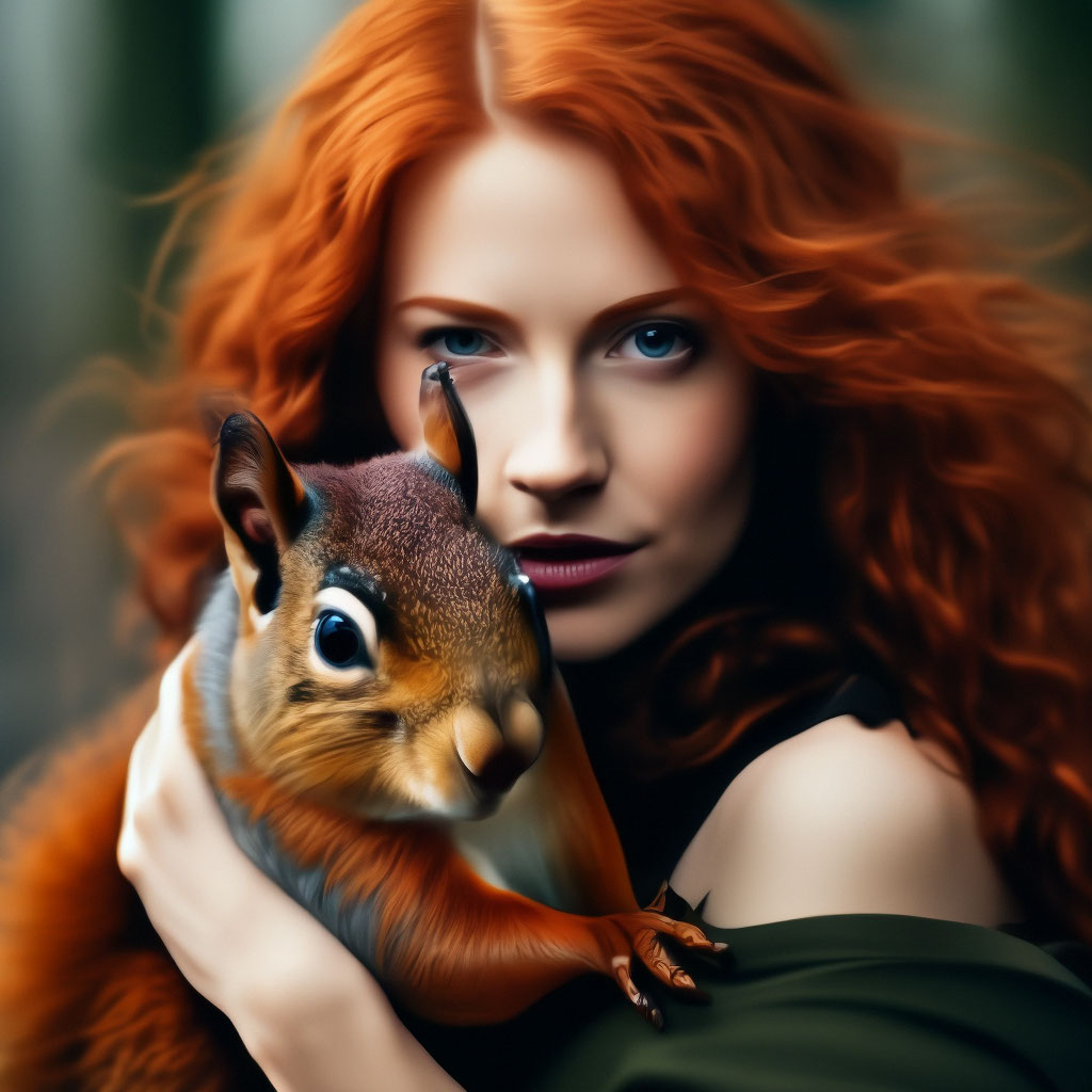 Красивая женщина с рыжими волосами …» — создано в Шедевруме