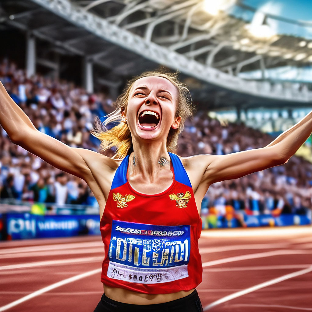 Спортсменка русская, бег на длинные …» — создано в Шедевруме