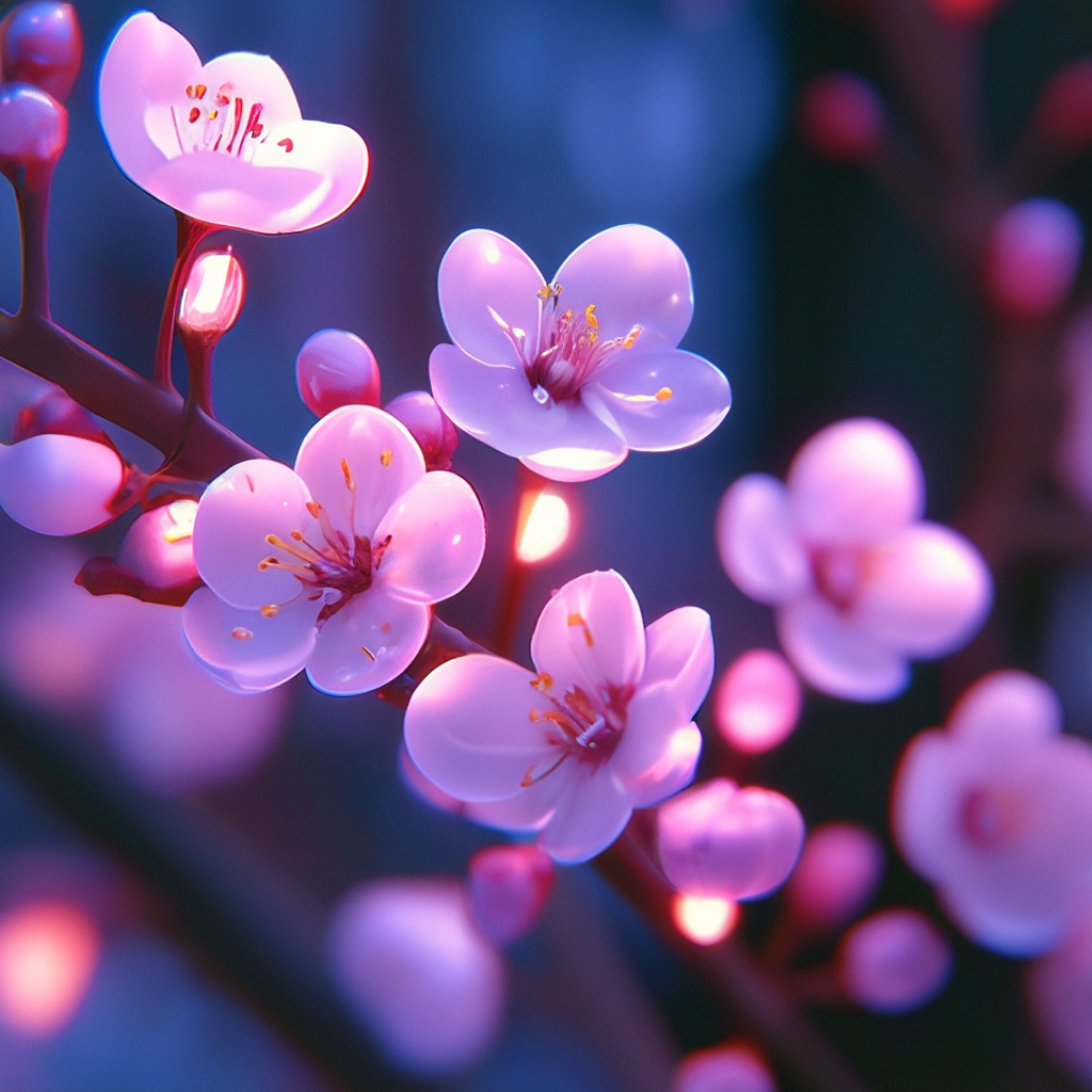 Цветущая сакура зимой, эстетично, …» — создано в Шедевруме