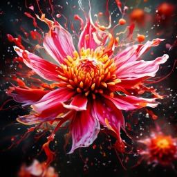 «Flower explosion splashes of flowers» — video created in Shedevrum