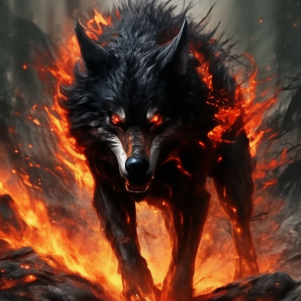 Демонический волк арт