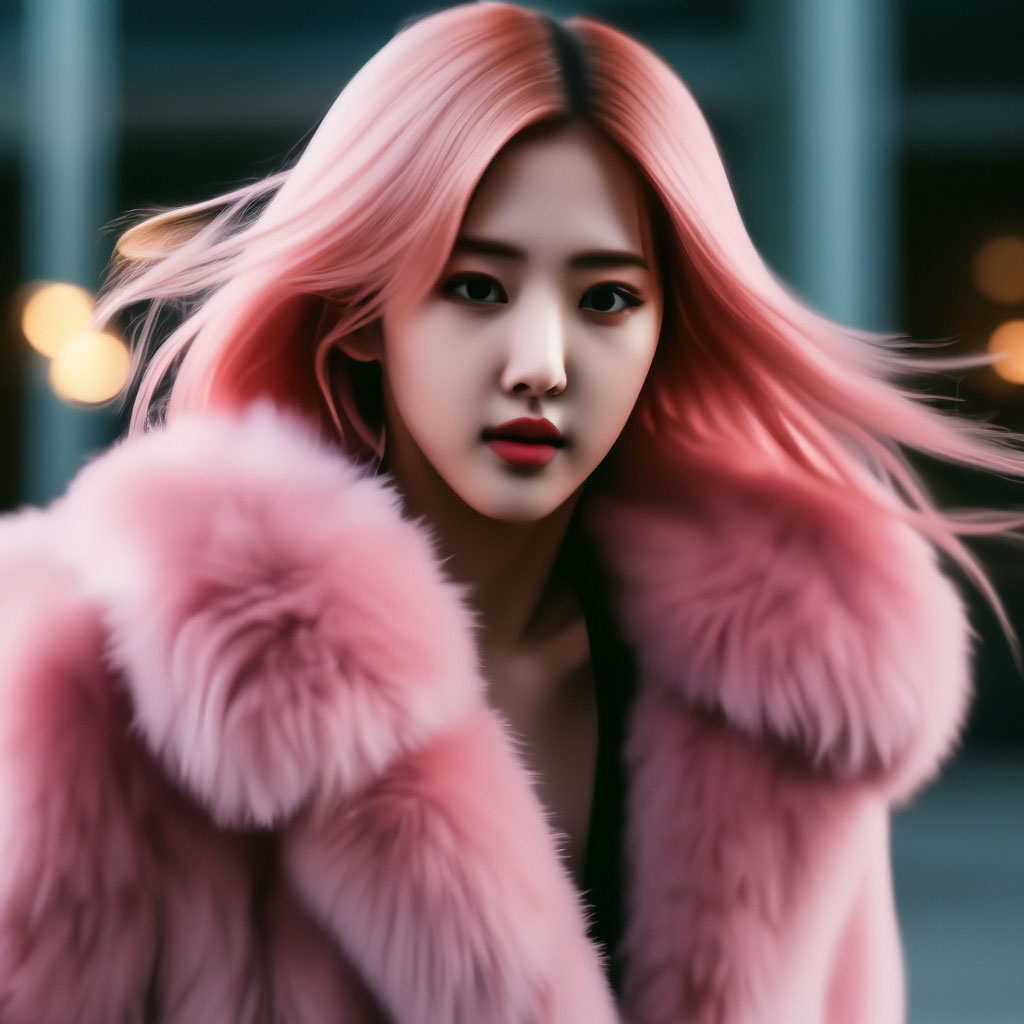 Black pink fur coat online