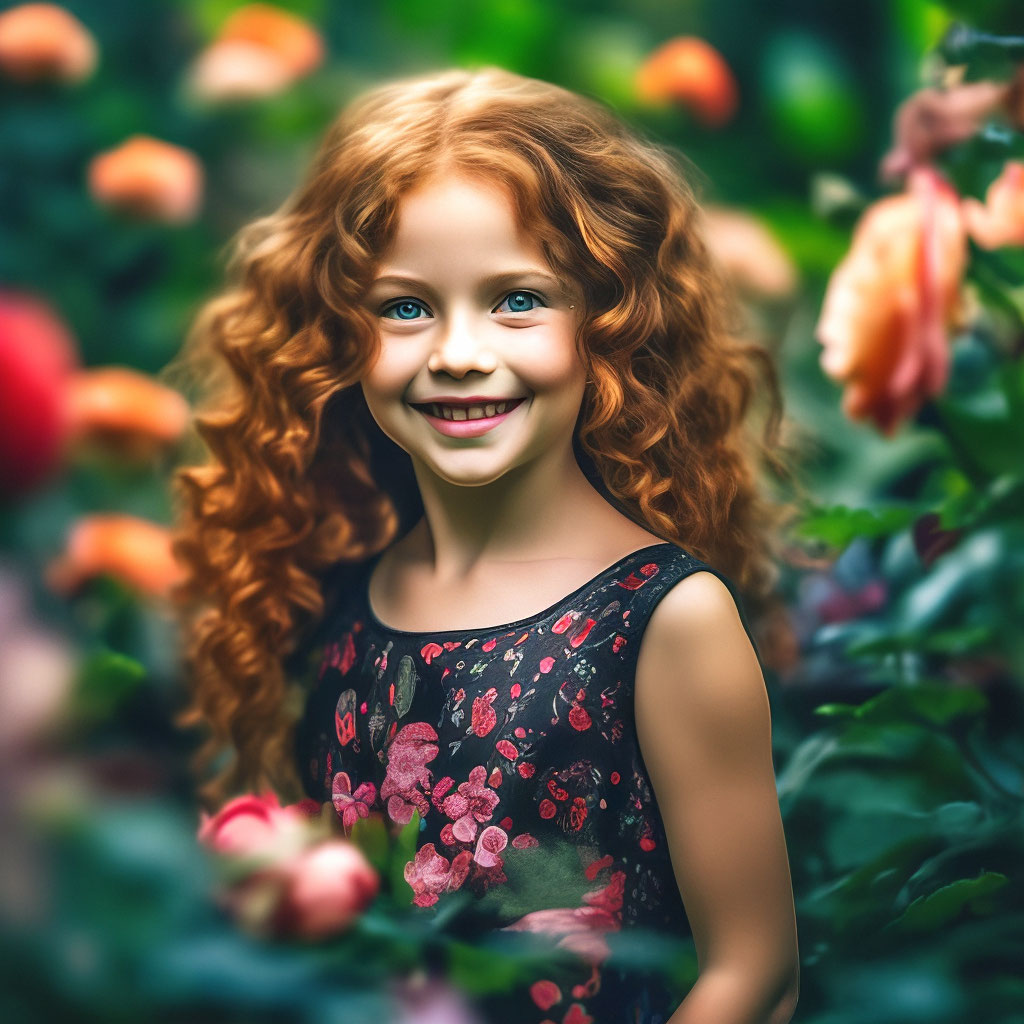 Beautiful 6 Year Old Girl With Dark Long Curly Hair