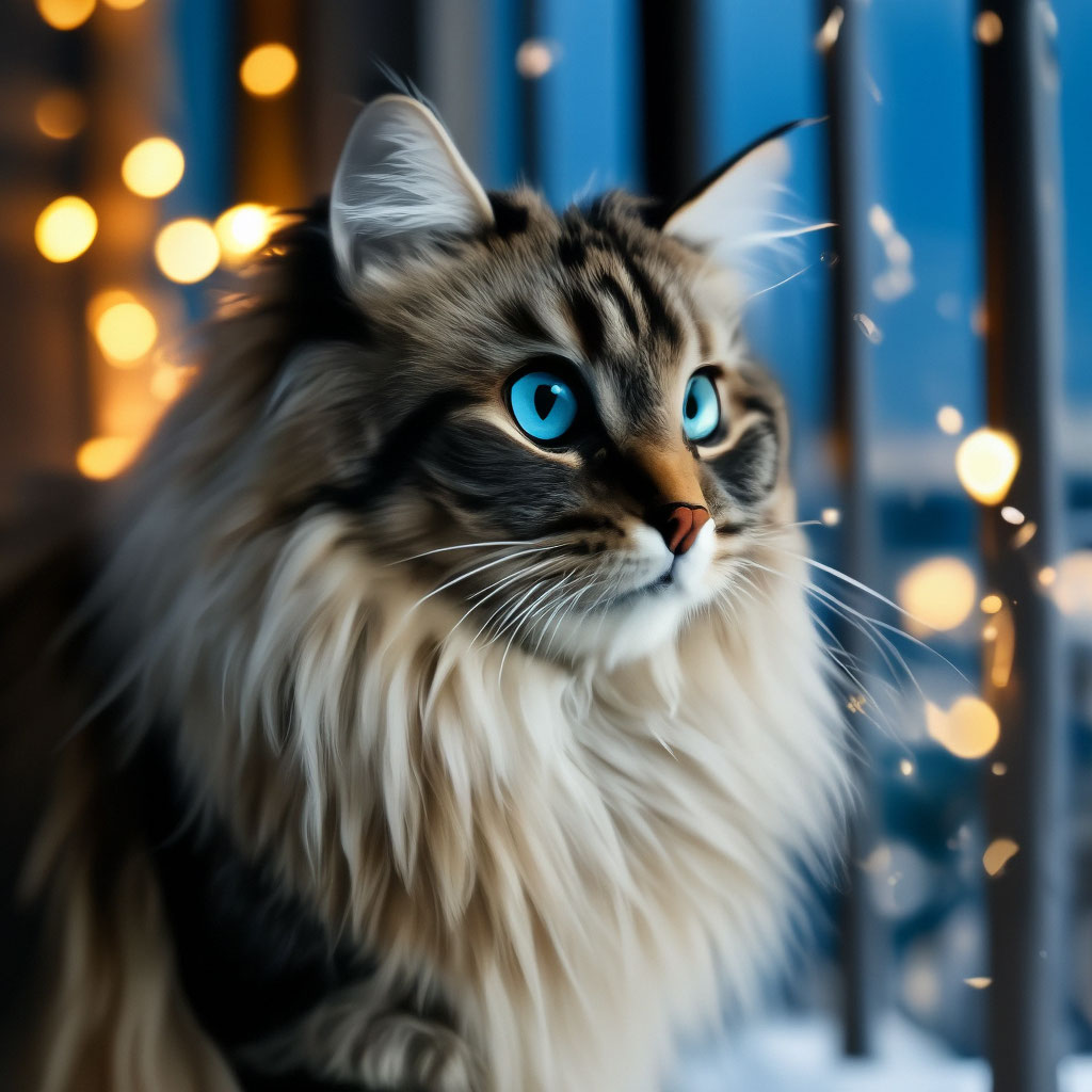 Кошка сибирская длинношёрстная с …» — создано в Шедевруме