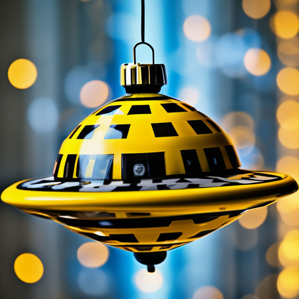 «Смешное желтое такси-летающая тарелка…» — создано в Шедевруме