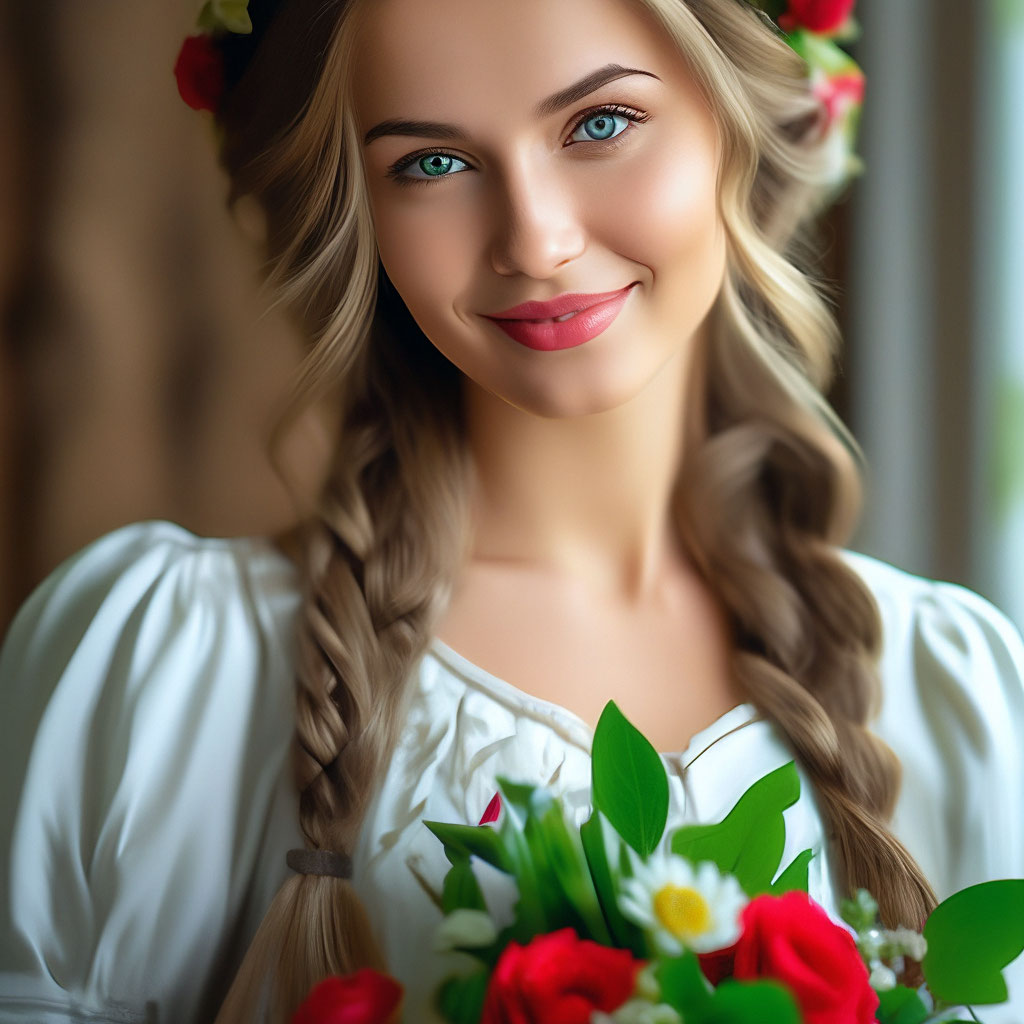 Славянская внешность девушки