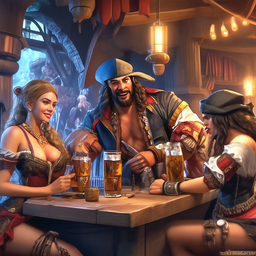 «Таверна, мужчины-пираты, пиво в …» — создано в Шедевруме