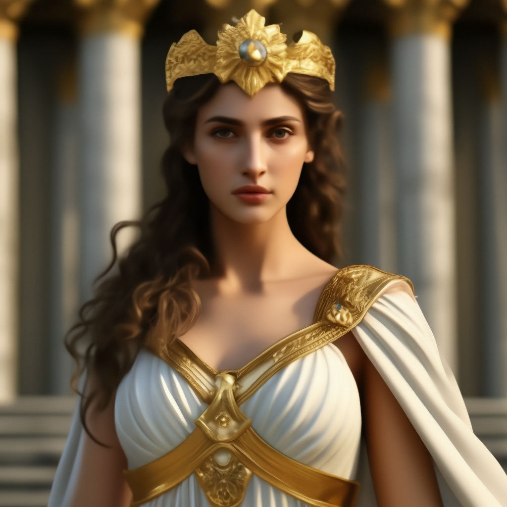 Greek goddess hera golden hairs …» — создано в Шедевруме