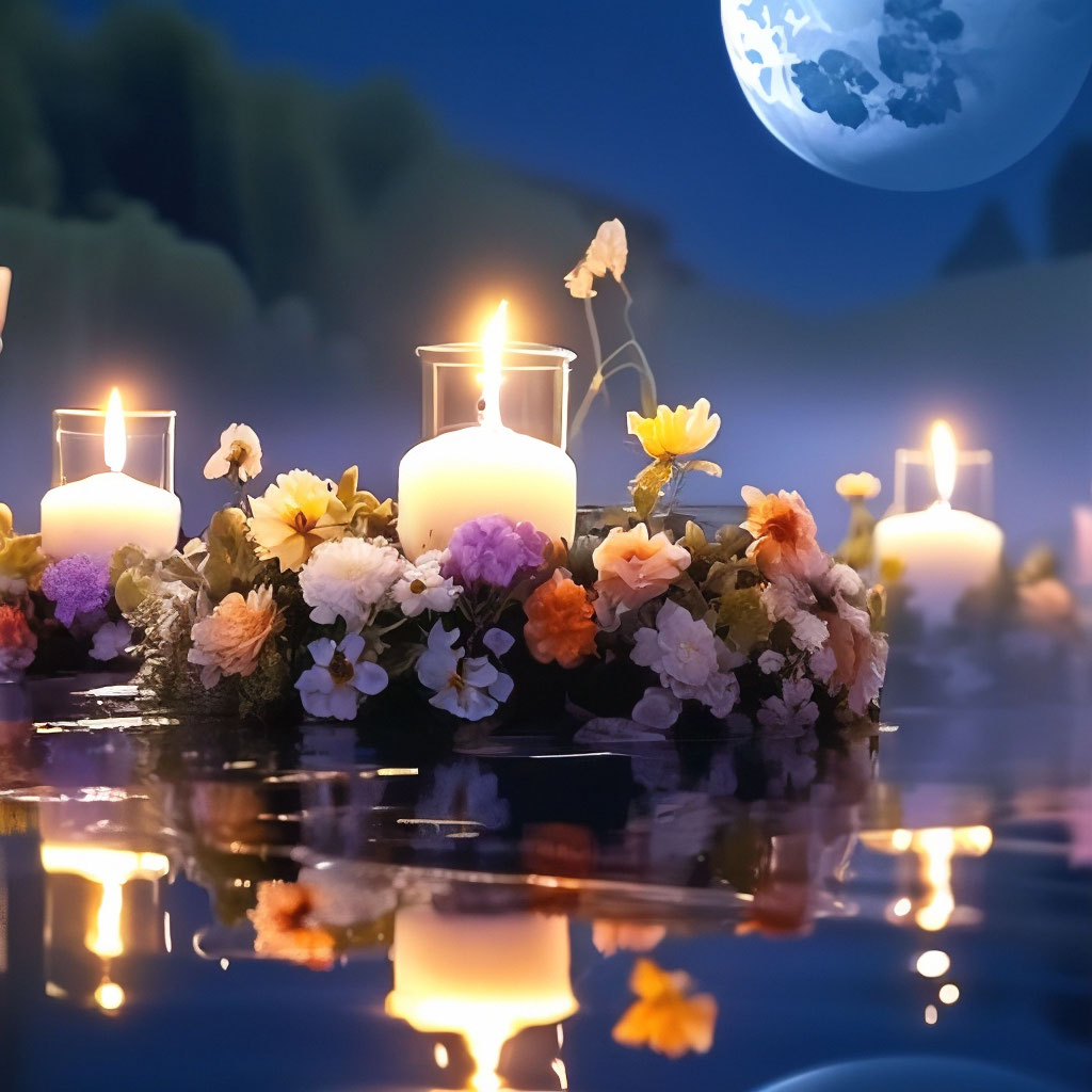 «Transparent reflection in a beautiful charming river - Moon, moonlight ...