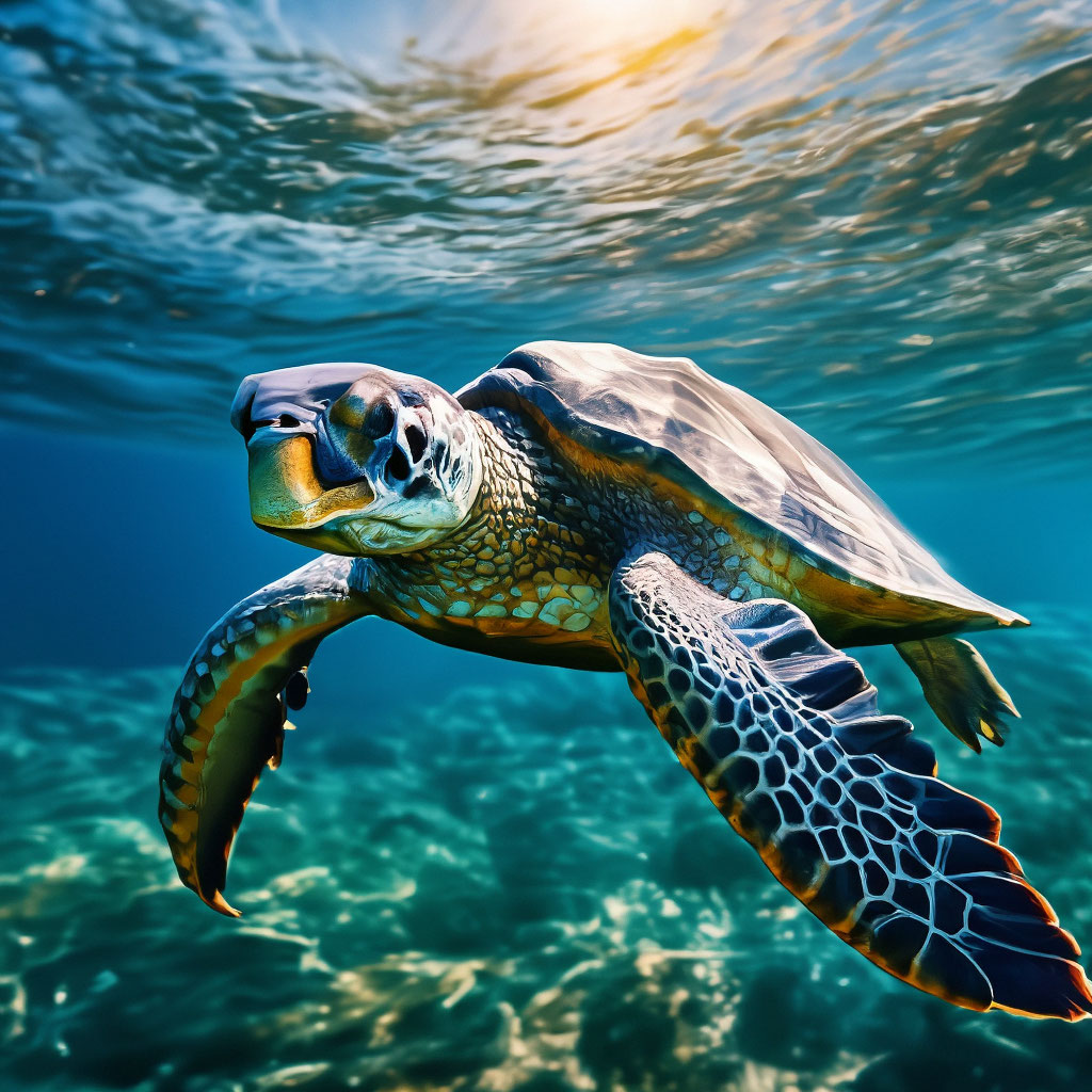 Морская огромная красивая черепаха …» — создано в Шедевруме