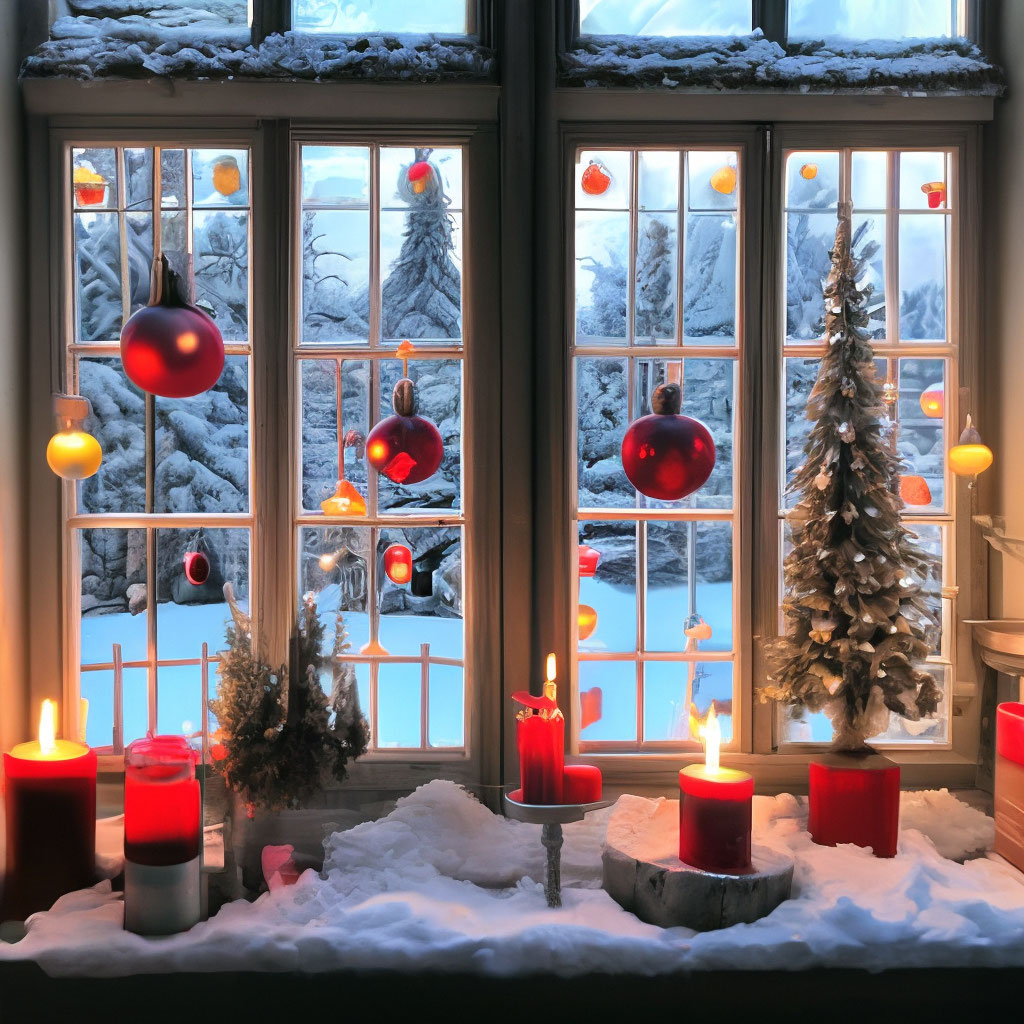 Украшаем окна к Новому году и Рождеству