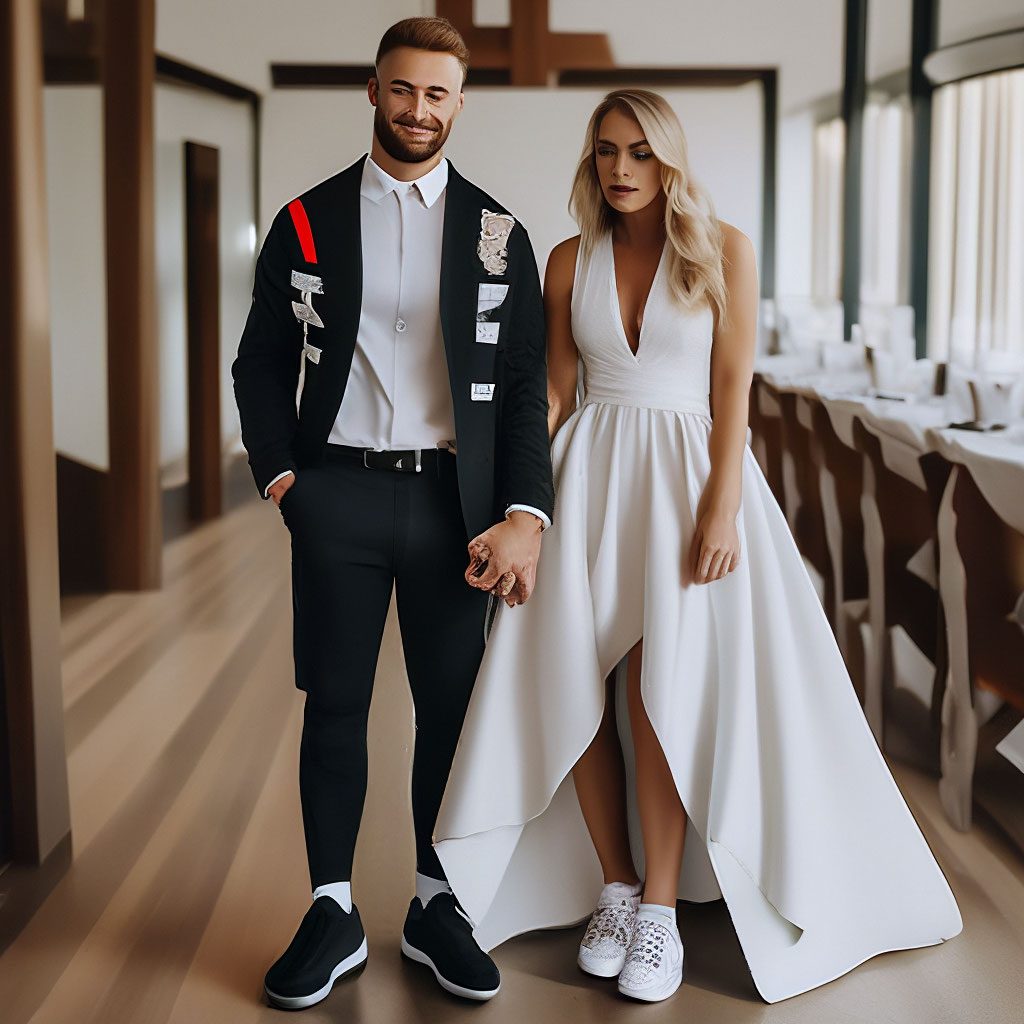 Wedding in the style of Adidas. The image created in Shedevrum