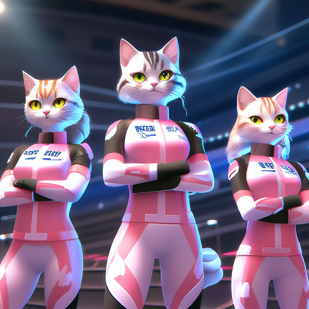 Женская сборная кошечек по фитнес …» — создано в Шедевруме