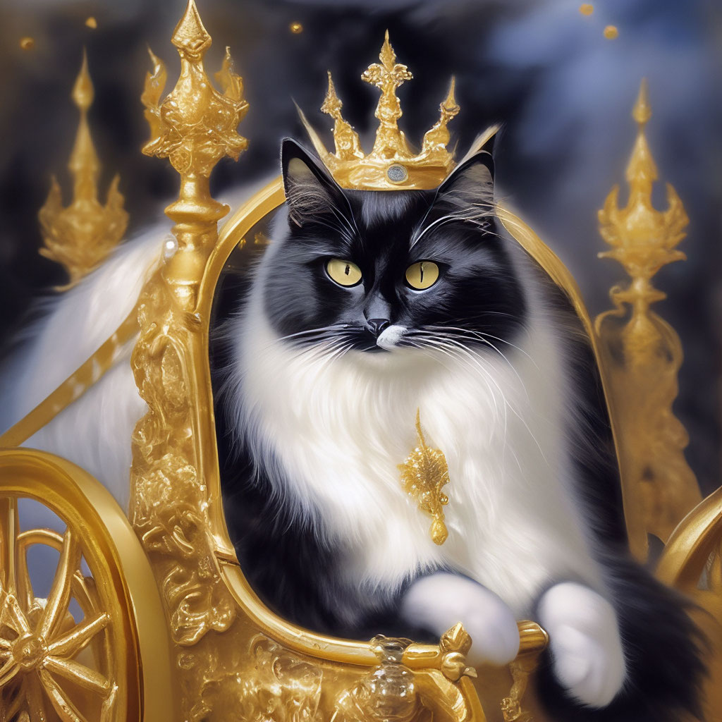 Белая королева черная ангорская кошка…» — создано в Шедевруме