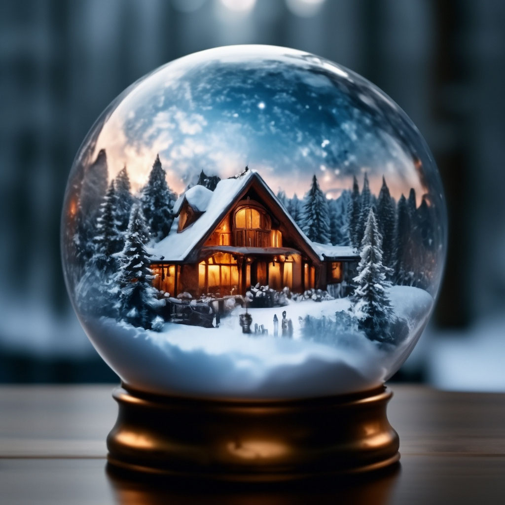 Снежный волшебный шар внутри зимний …» — создано в Шедевруме