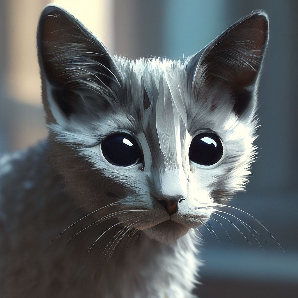 Слепой котенок с черными глазами» — создано в Шедевруме