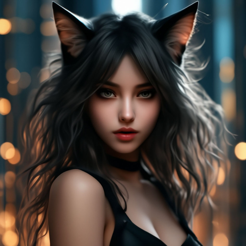 Девушка кошка