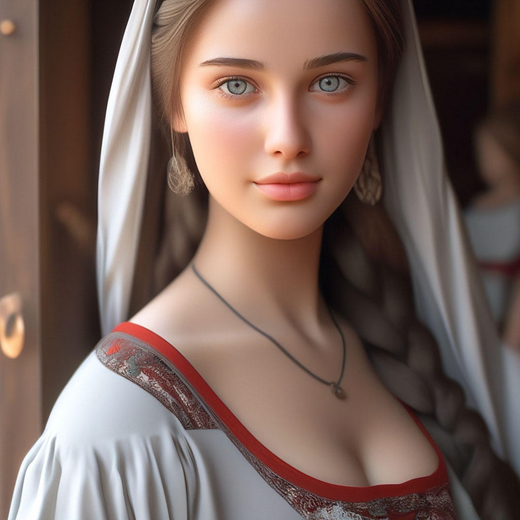 Красивая юная чешская девушка серыми…» — создано в Шедевруме