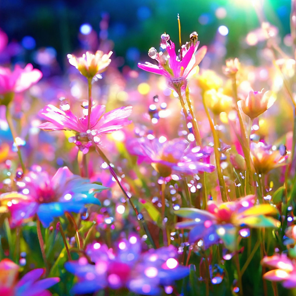 Полевые радужные цветы. Полевые цветы…» — создано в Шедевруме