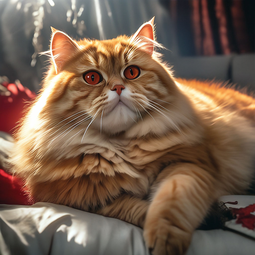 Очаровательная толстая кошка породы …» — создано в Шедевруме