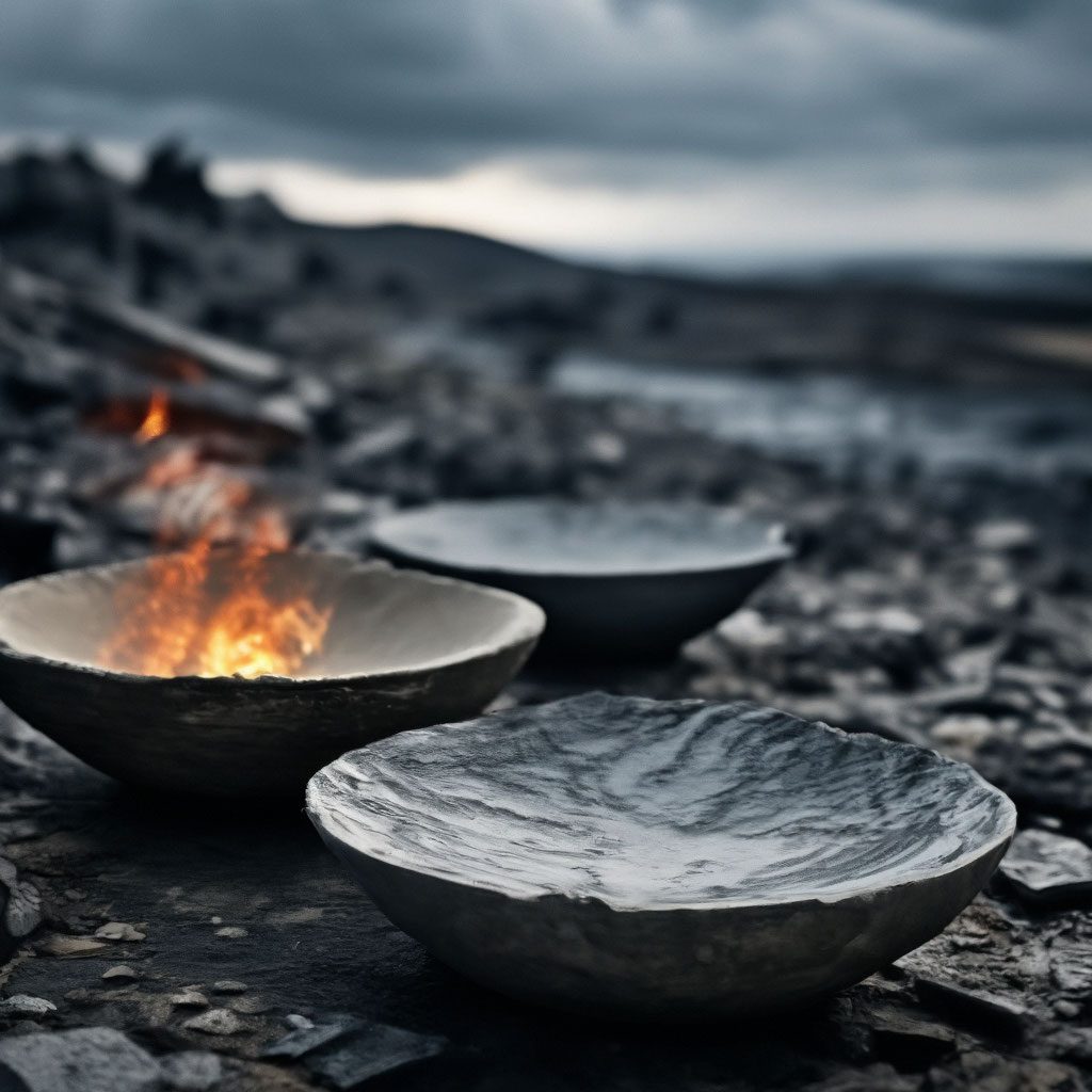 "Stone dishes" — image created in Shedevrum
