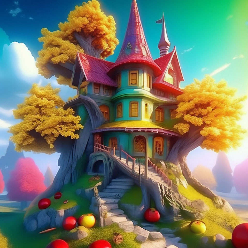 Волшебный домик ведьмы на старой …» — создано в Шедевруме