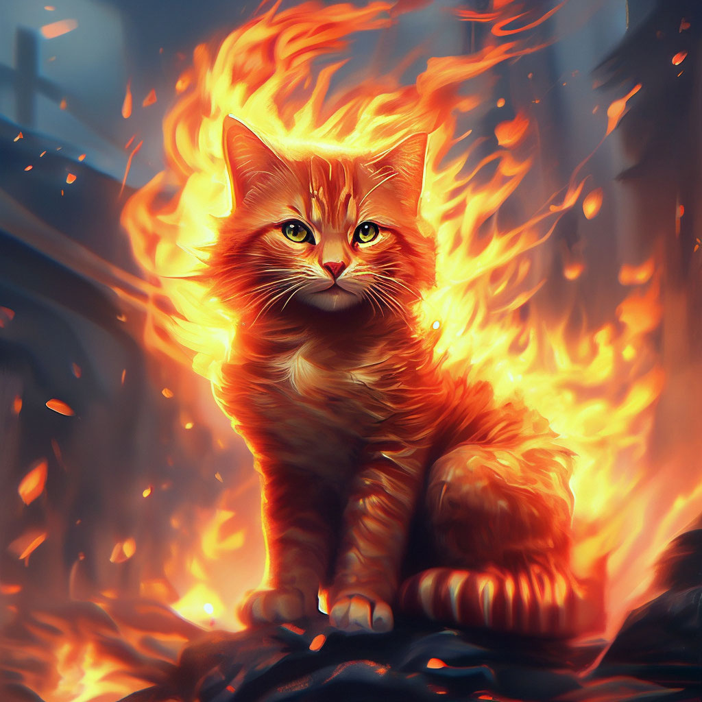 Огненная кошка фото