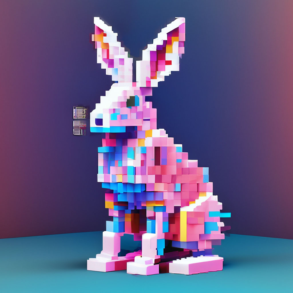 Пиксельный заяц» — создано в Шедевруме