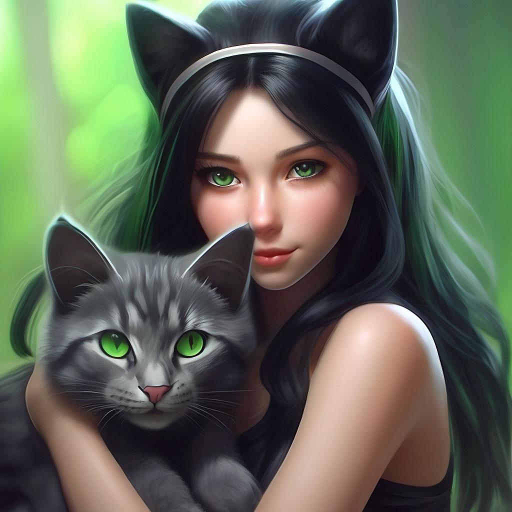 Девушка кошка