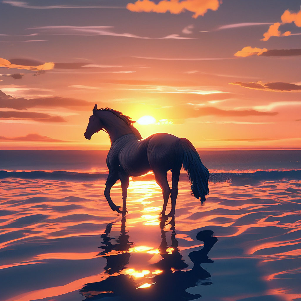 Мем почему лошадь на фоне моря» — создано в Шедевруме