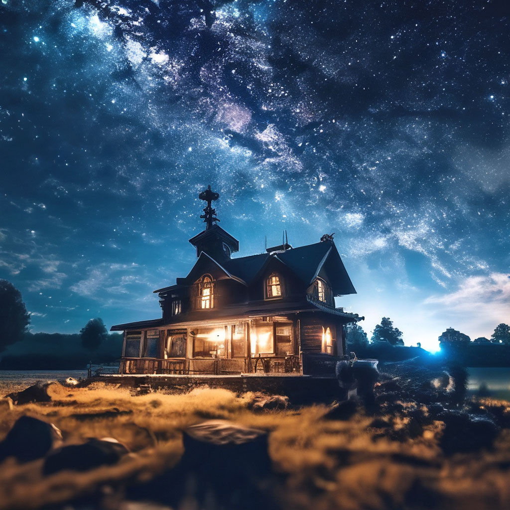 Ночь,красивая поляна,звёздное небо…» — создано в Шедевруме