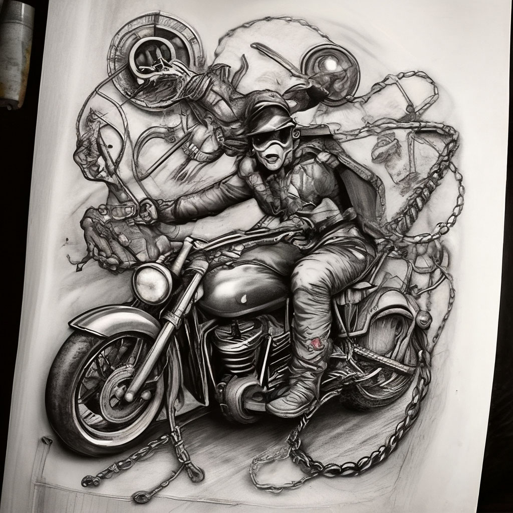 Татуировка мотоцикла, место нанесения
