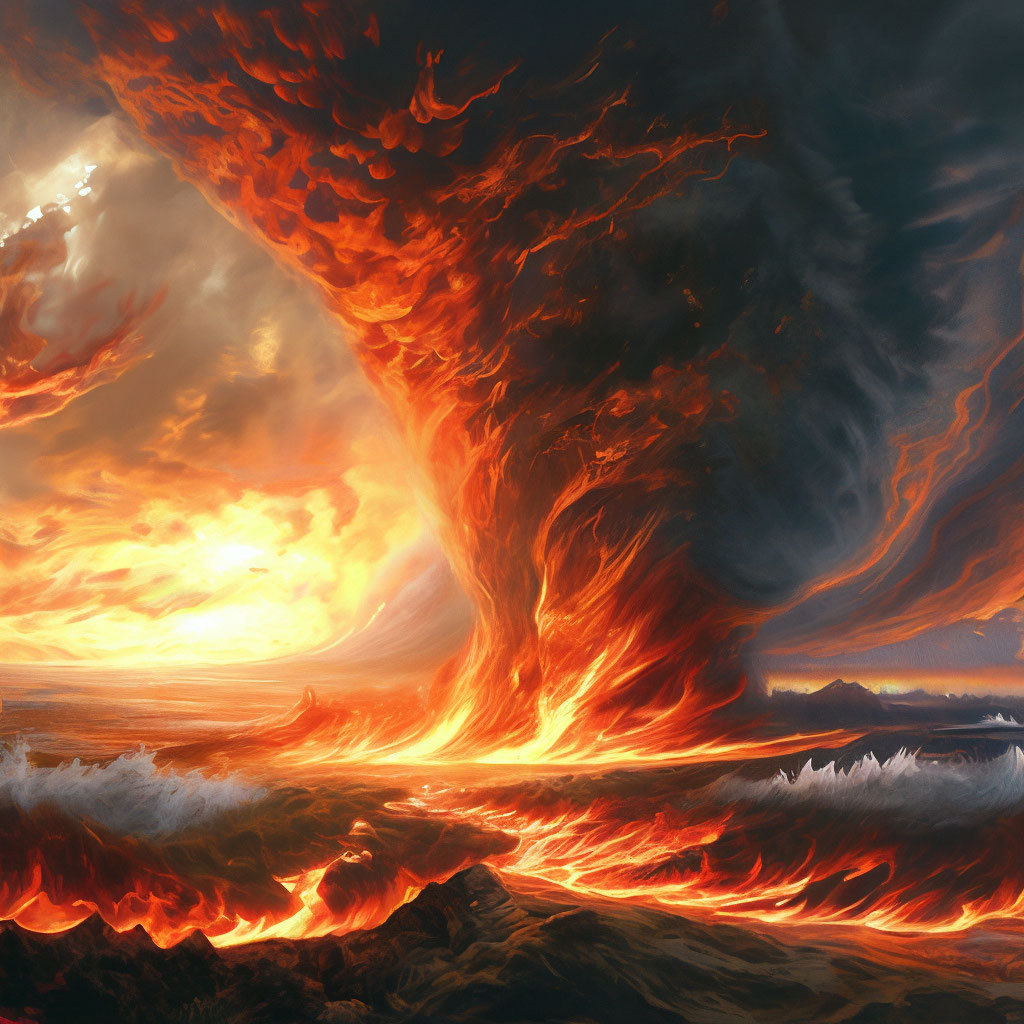 Volcano Tornado Fire Rain 1280x720